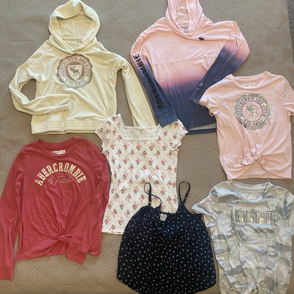 Abercrombie Kids Shirts Sweatshirts Tank Assorted Girls 9/10 and 11/12 Used - Picture 1 of 16
